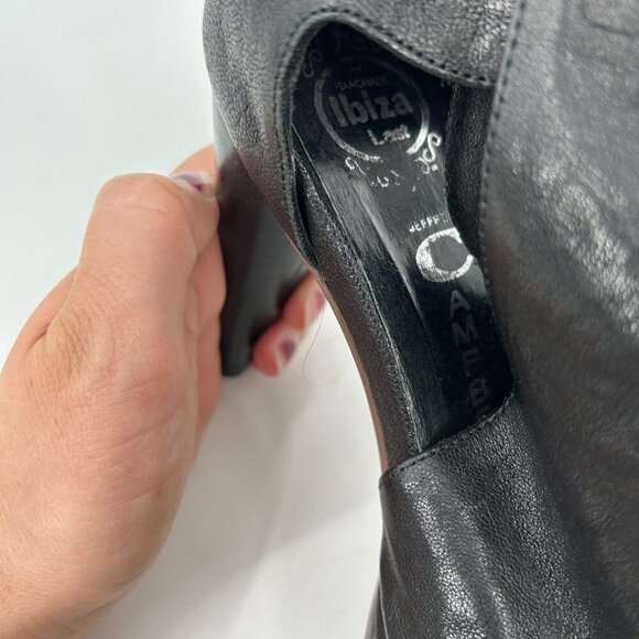 JEFFREY CAMPBELL Black Leather Platform Ankle Strap Booties Heels Shoes Size 9 - Picture 11 of 11